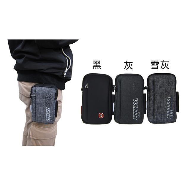 腰掛包小容量5.5吋機二主袋+外袋共三層防水尼龍布插筆外袋穿過皮帶
