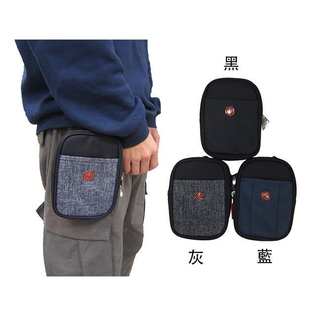 SPYWALK 腰掛包小容量5.5吋機防水尼龍布二主袋+外袋共三層穿過皮帶