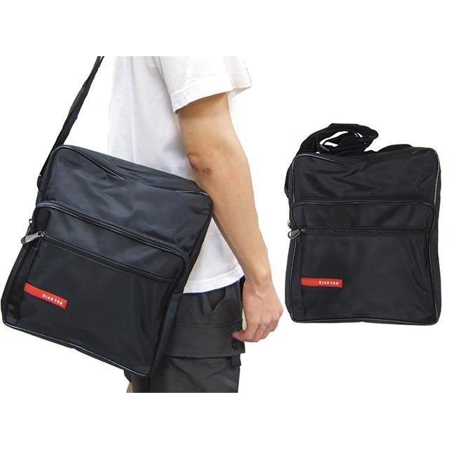 DIAU-TSU 肩側包大容量防水尼龍布可A4紙簡易工作袋主袋+外袋共四層