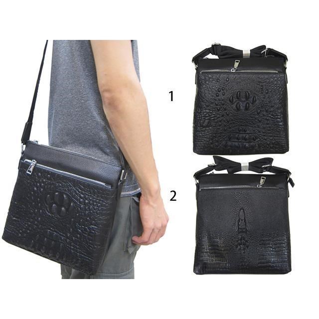 LIAN 肩側包小容量主袋+外袋共三層100%進口牛皮革大齒拉鍊扁包設計中性款