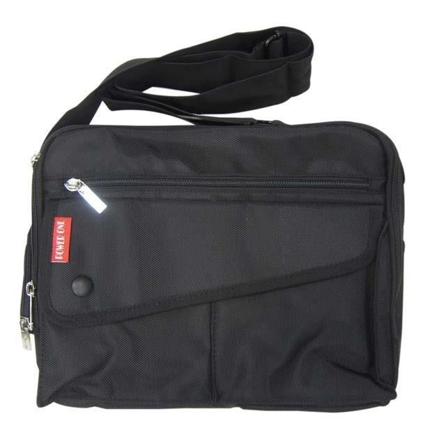 POWERONE側背包二層主袋內附10吋活動電腦保護套大容量可放A4資