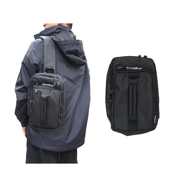 SPYWALK 胸前包小容量二主袋+外袋共五層USB+內線科技防水尼龍布單左右肩
