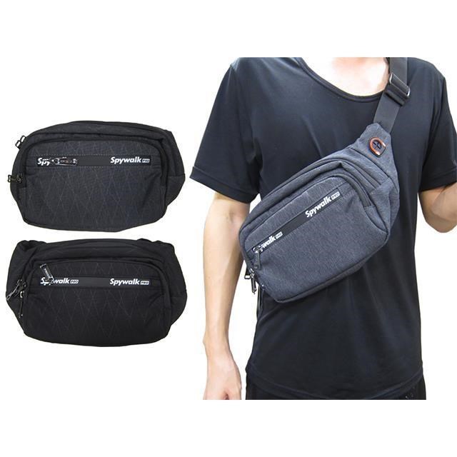 SPYWALK 腰胸包中容量主袋+外袋共三層防水尼龍布防水拉鍊護腰透氣