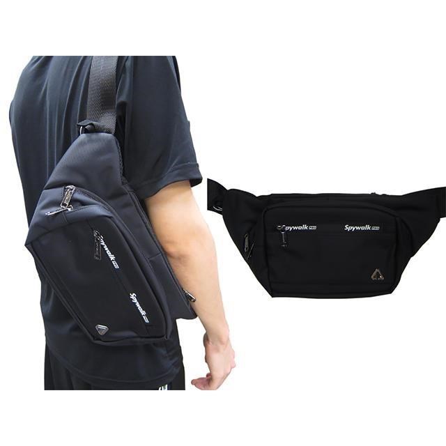 SPYWALK 腰胸包大容量三主袋+外袋共四層防水尼龍布護腰透氣