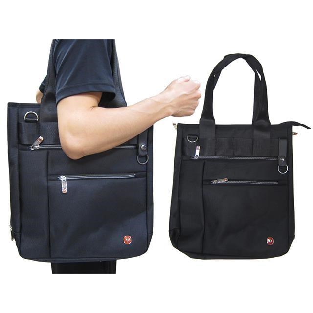 SPYWALK 托特包大容量主袋+外袋共四層可A4夾防水尼龍布長背帶側加大
