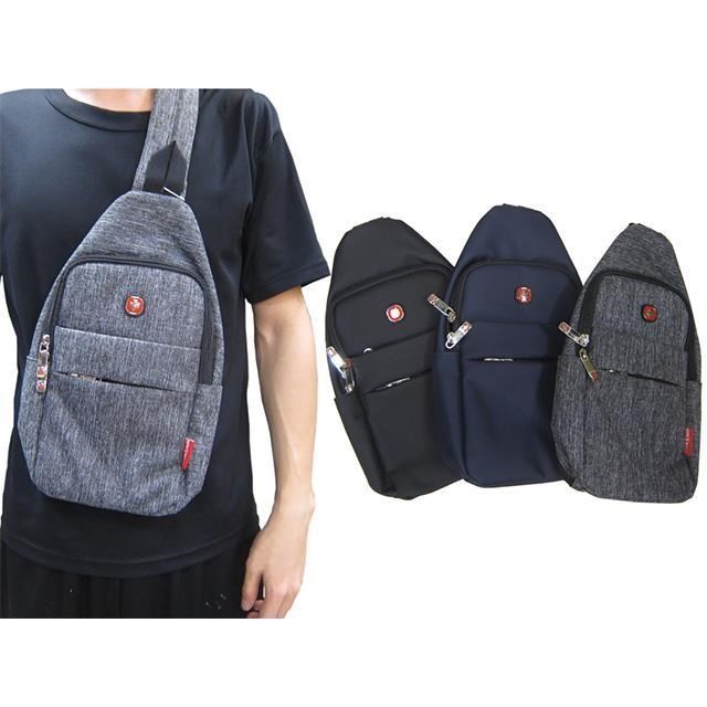 SPYWALK 胸背包小容量主袋+外袋共四層USB+線防水尼龍單左右肩