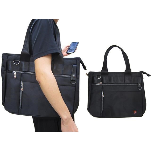 SPYWALK 托特包大容量主袋+外袋共四層可A4夾防水尼龍布附長背帶