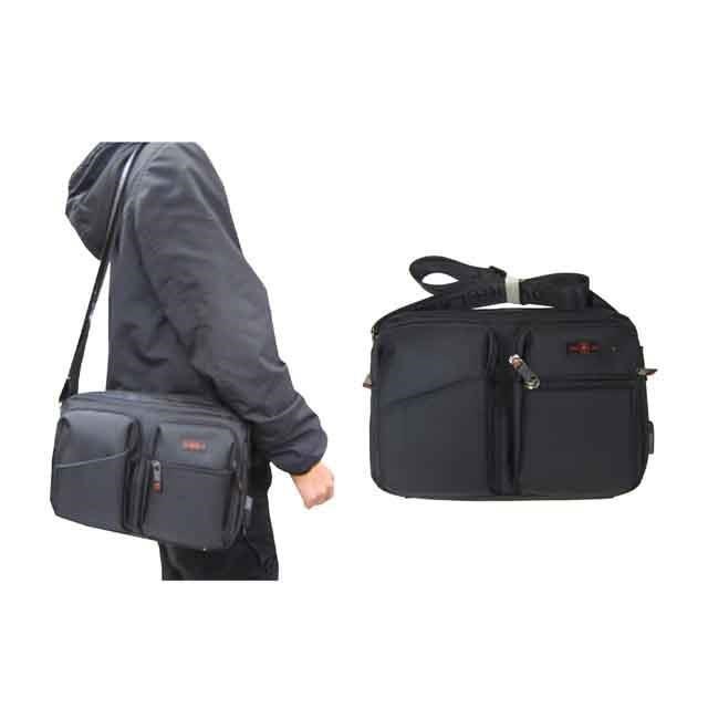 OVER-LAND 肩側包中容量二層主袋+外袋共七層防水尼龍布USB+內線