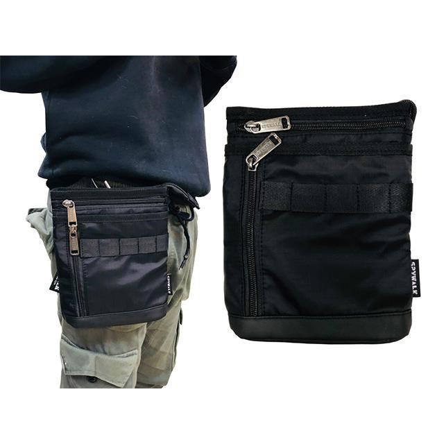 SPYWALK 腰掛包小容量6吋機防水尼龍插筆外袋口穿過皮帶