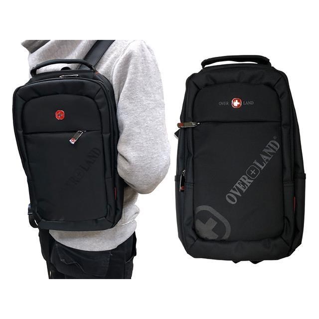 OVER-LAND 單肩後背包小容量二主袋+外袋共四層單左右雙後背內水瓶袋