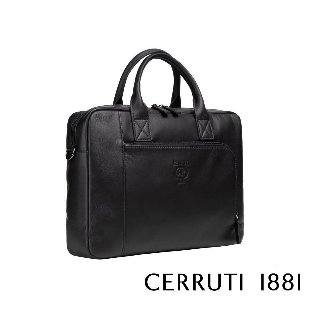 【Cerruti 1881】限量2折 頂級義大利小牛皮公事包肩背包 全新專櫃展示品(6226M)