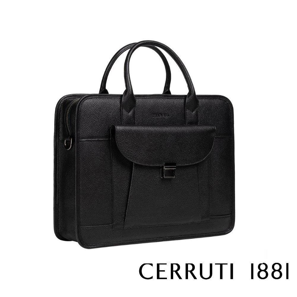 【Cerruti 1881】限量2折 頂級義大利小牛皮公事包肩背包 全新專櫃展示品(6175M)