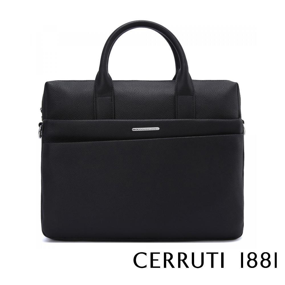 【Cerruti 1881】限量2折 頂級義大利小牛皮公事包肩背包 全新專櫃展示品(5901M)