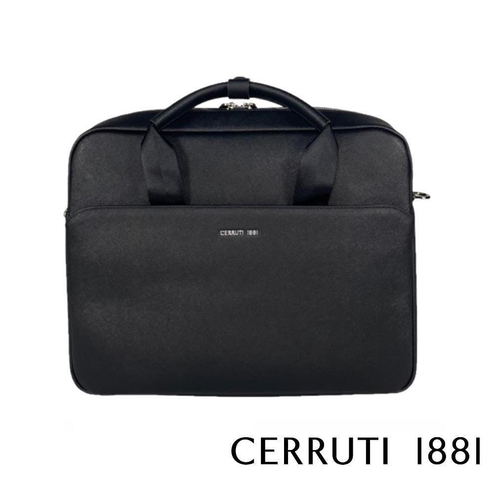 【Cerruti 1881】限量2折 頂級義大利小牛皮公事包肩背包 全新專櫃展示品(4657S)