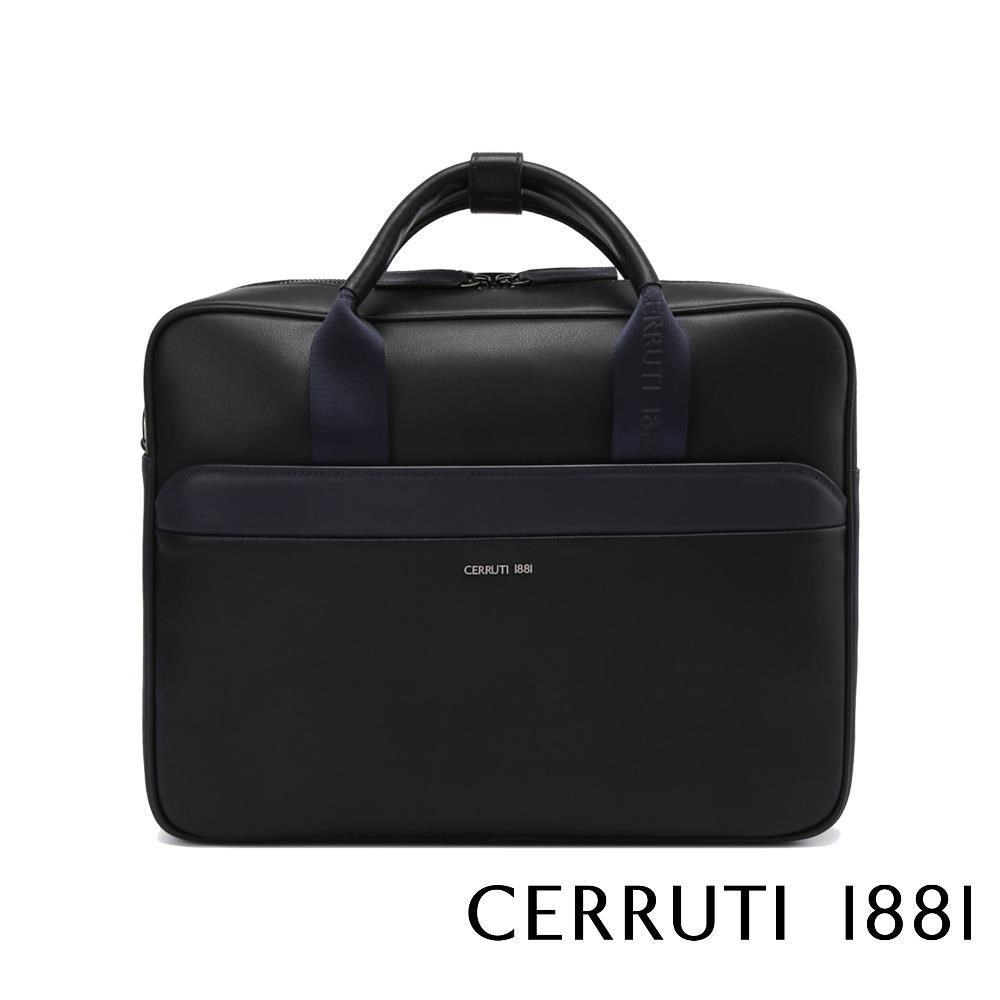 【Cerruti 1881】限量2折 頂級義大利小牛皮公事包肩背包 全新專櫃展示品(4657M)