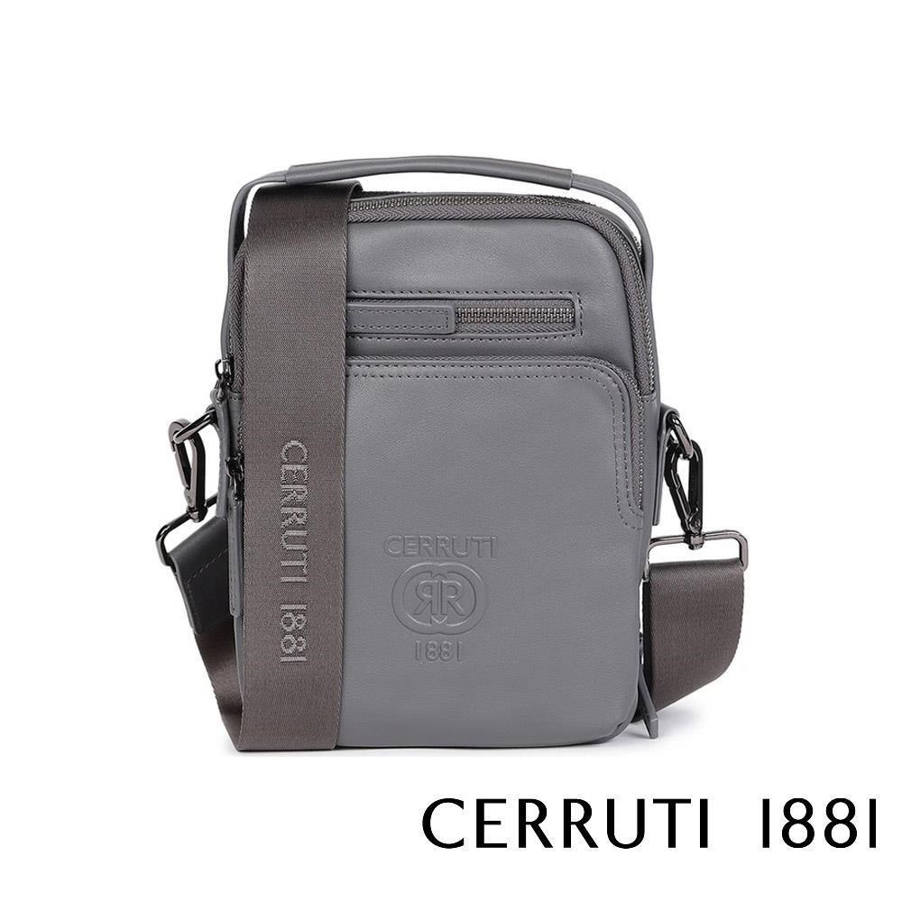 【Cerruti 1881】限量2折 頂級小牛皮肩背包斜背包 全新專櫃展示品(5148M)