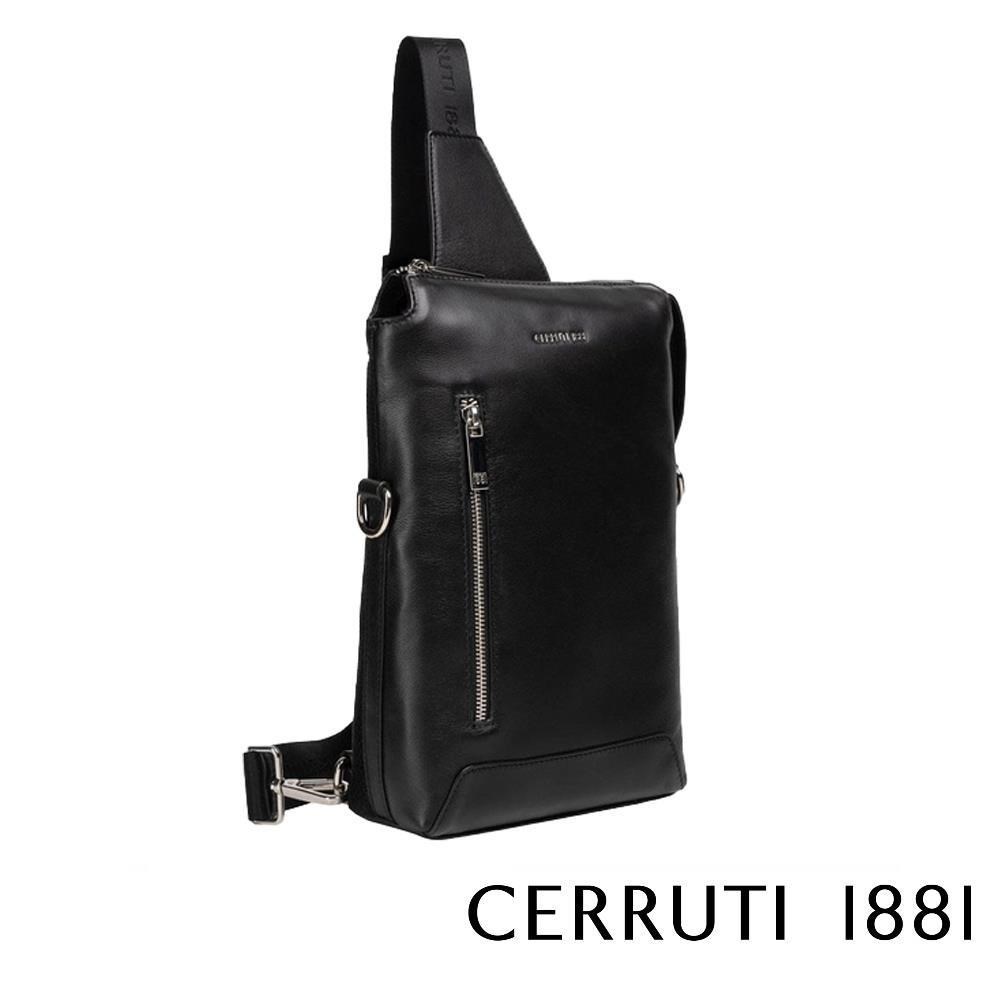 【Cerruti 1881】限量2折 頂級小牛皮肩背包斜背包 全新專櫃展示品(6557M)