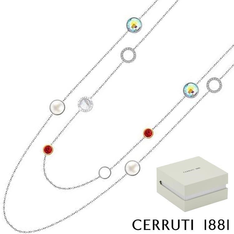 【Cerruti 1881】限量2折 經典水晶CRJ項鍊 全新專櫃展示品(N099SN)