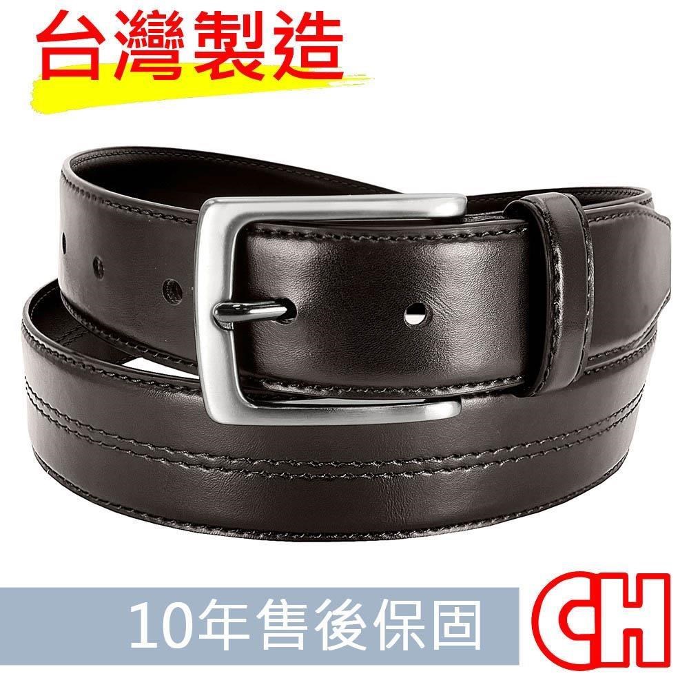 【CH-BELT 銓丞皮帶】男士造型中線特色型男休閒男皮帶腰帶(咖)