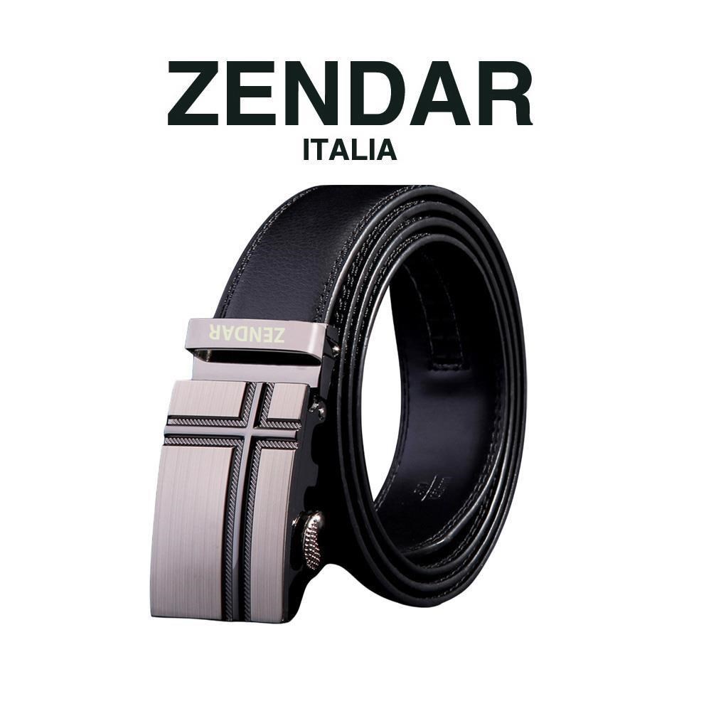 【ZENDAR】限量2折 頂級小牛皮皮革自動扣頭男用皮帶 全新專櫃展示品 6806M 送禮盒提袋