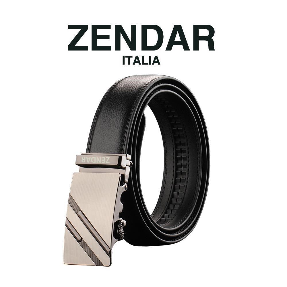 【ZENDAR】限量2折 頂級小牛皮皮革自動扣頭男用皮帶 全新專櫃展示品 6815M 送禮盒提袋