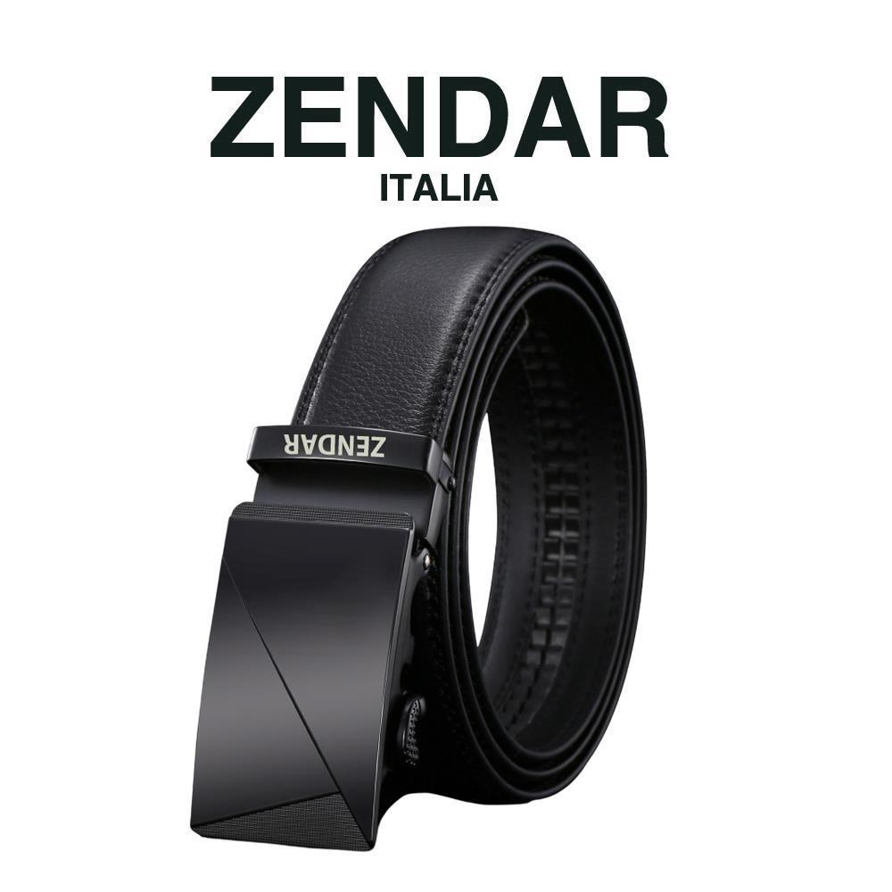 【ZENDAR】限量2折 頂級小牛皮皮革自動扣頭男用皮帶 全新專櫃展示品 6821M 送禮盒提袋