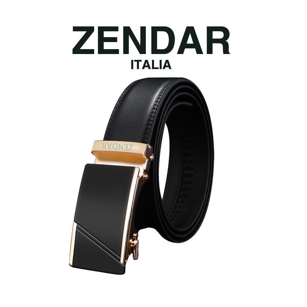 【ZENDAR】限量2折 頂級小牛皮皮革自動扣頭男用皮帶 全新專櫃展示品 6818M 送禮盒提袋