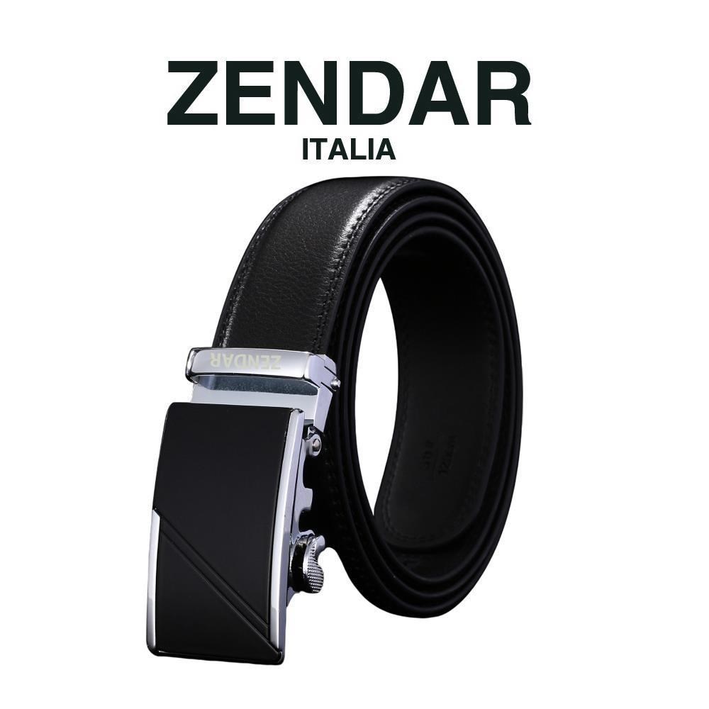 【ZENDAR】限量2折 頂級小牛皮皮革自動扣頭男用皮帶 全新專櫃展示品 6824M 送禮盒提袋
