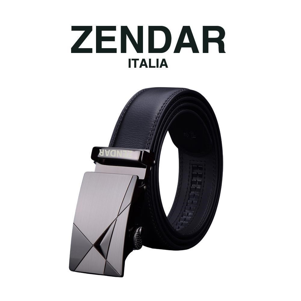 【ZENDAR】限量2折 頂級小牛皮皮革自動扣頭男用皮帶 全新專櫃展示品 6804M 送禮盒提袋