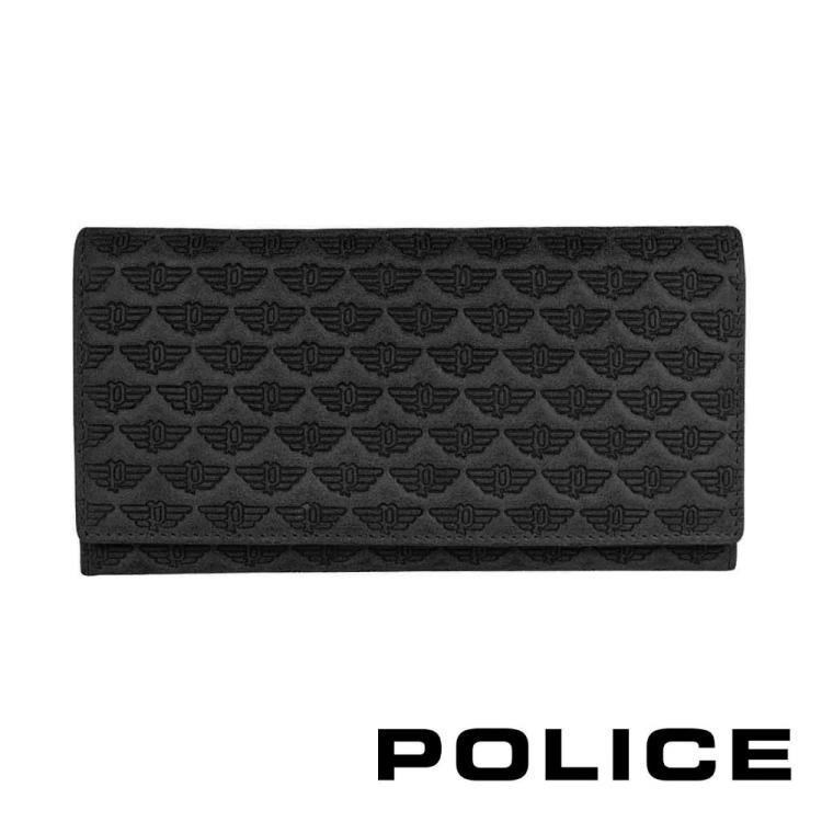 【POLICE】限量1折 頂級小牛皮雙扣長夾 全新專櫃展示品(艾爾頓系列)