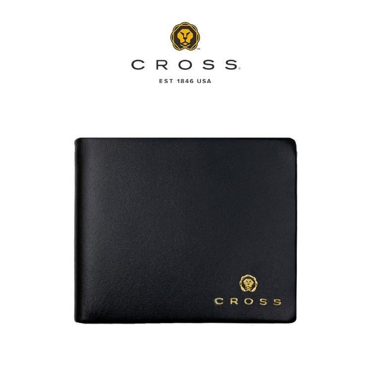 【CROSS】限量2折 頂級NAPPA小牛皮金標8卡短夾 全新專櫃展示品_黑色