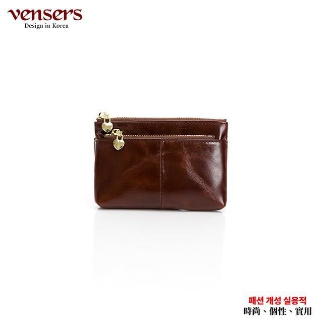 【vensers】小牛皮潮流個性皮夾(TC310901咖啡零錢包)