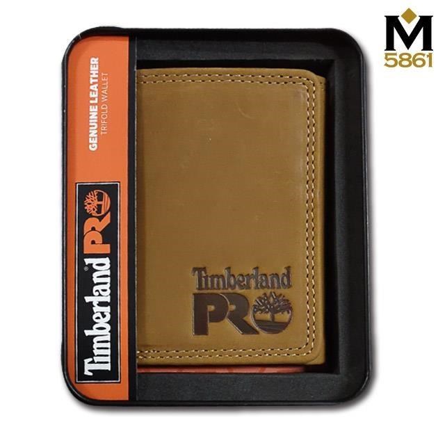 【Timberland】男皮夾 短夾 三折 PRO款 麂皮 牛皮夾 品牌盒裝﹧駝色