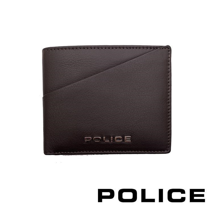 【POLICE】限量2折 頂級NAPPA小牛皮4卡零錢袋皮夾 全新專櫃展示品(布魯斯系列)
