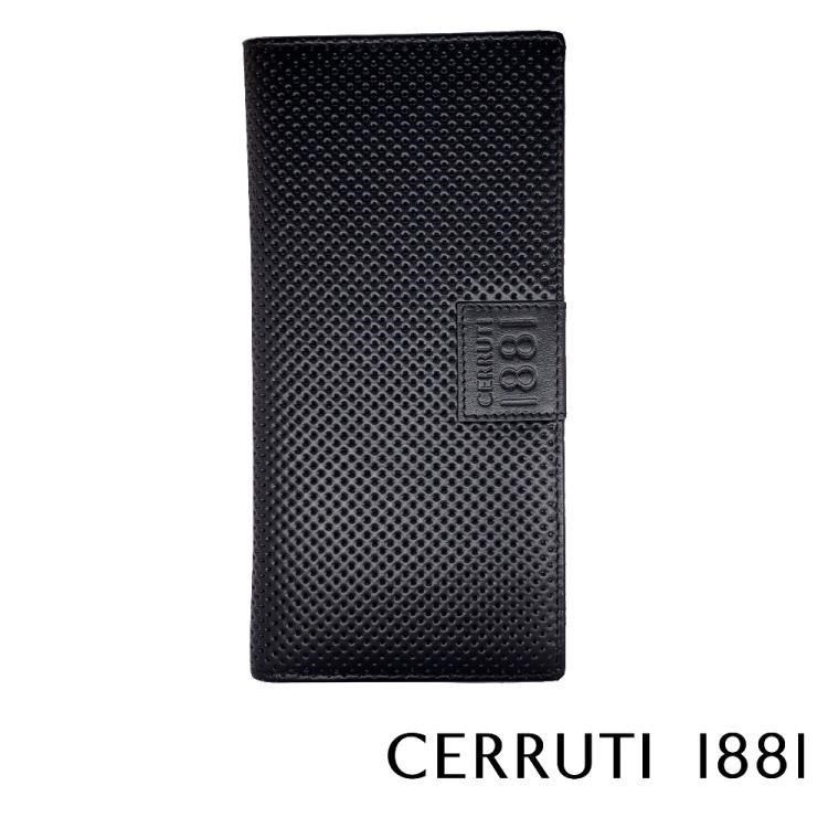 【Cerruti 1881】頂級義大利小牛皮12卡長夾 KLAUS系列(黑色 CEPU05541M)