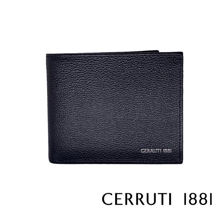 【Cerruti 1881】頂級義大利小牛皮12卡短夾 KIRK系列(黑色 CEPU05400M)