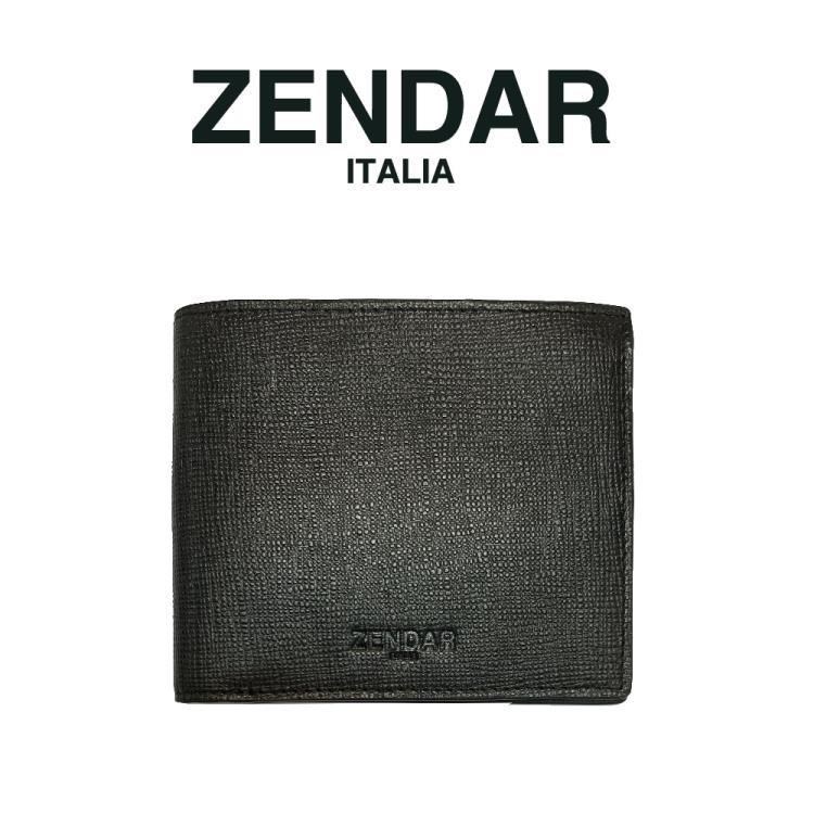 【ZENDAR】限量2折 頂級NAPPA小牛皮十字8卡皮夾 但丁系列 全新專櫃展示品(黑色)