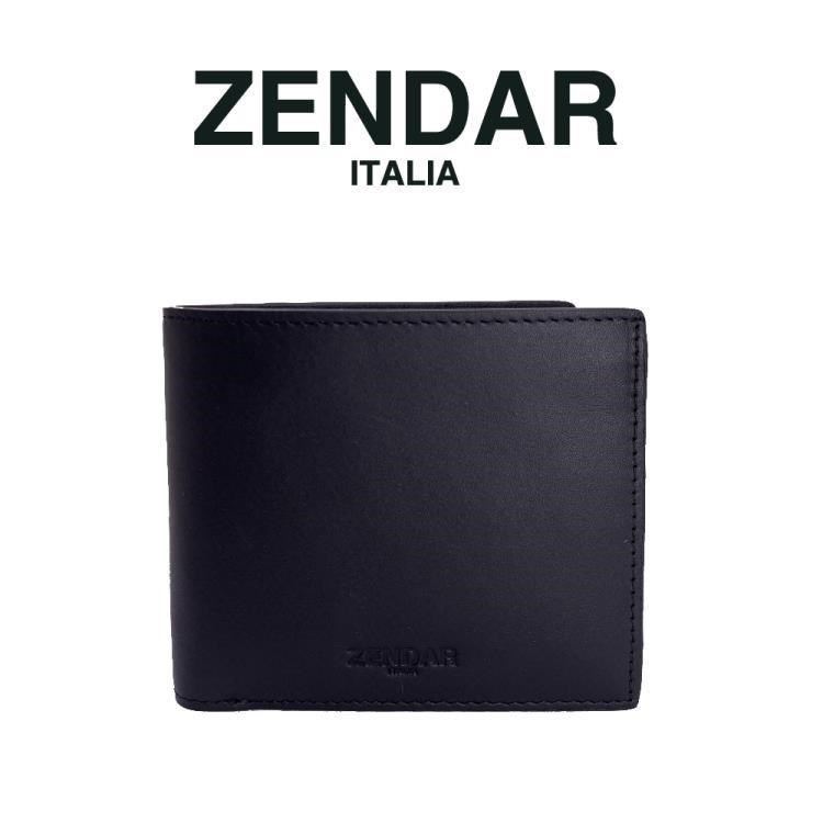 【ZENDAR】限量2折 頂級NAPPA小牛皮十字8卡皮夾 拉斐爾系列 全新專櫃展示品_黑色