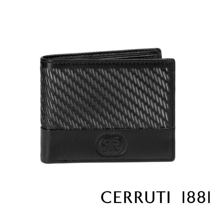 【Cerruti 1881】限量2折 頂級義大利小牛皮6卡短夾 全新專櫃展示品(5554M)