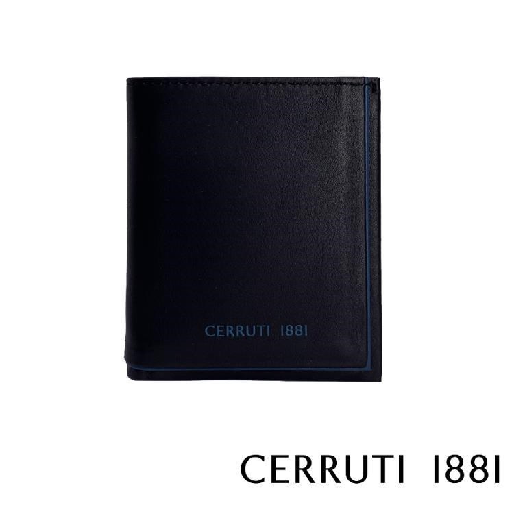 【Cerruti 1881】限量2折 頂級義大利小牛皮6卡短夾 全新專櫃展示品(5427M)