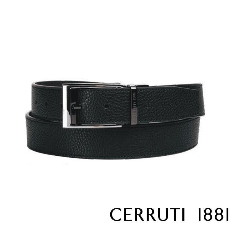 【Cerruti 1881】頂級義大利小牛皮皮帶(黑色 CECT06154M)