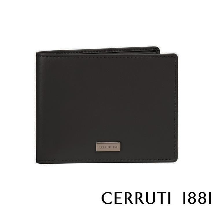 【Cerruti 1881】限量2折 頂級義大利小牛皮8卡短夾 全新專櫃展示品(5431M)