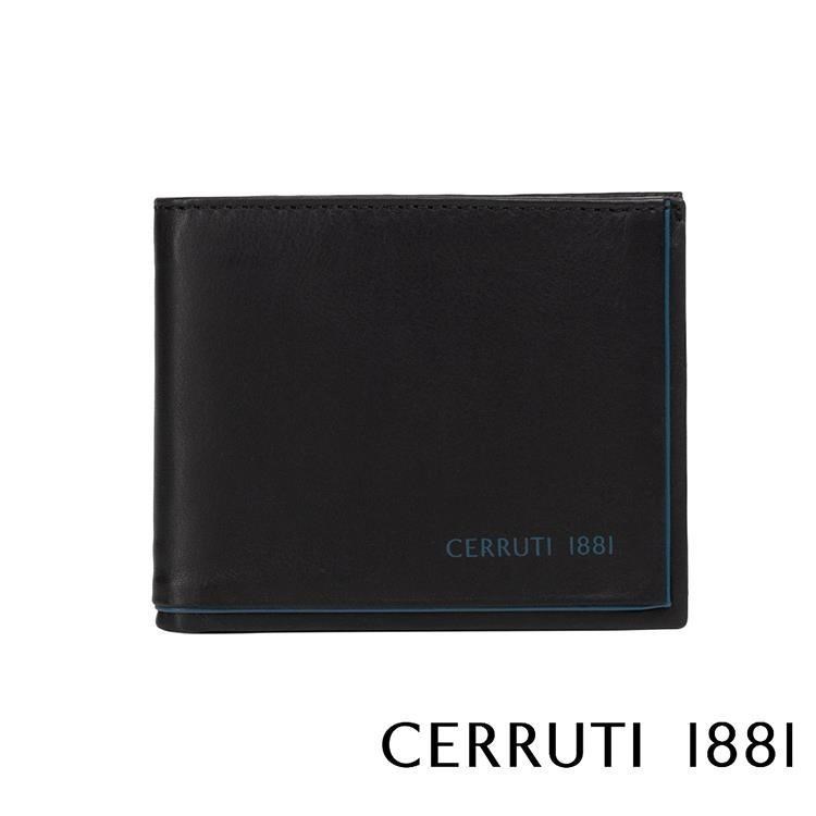【Cerruti 1881】限量2折 頂級義大利小牛皮8卡短夾 全新專櫃展示品(5421M)