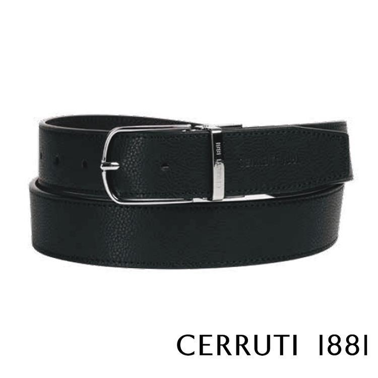 【Cerruti 1881】頂級義大利小牛皮皮帶(黑色 CECT06156M)