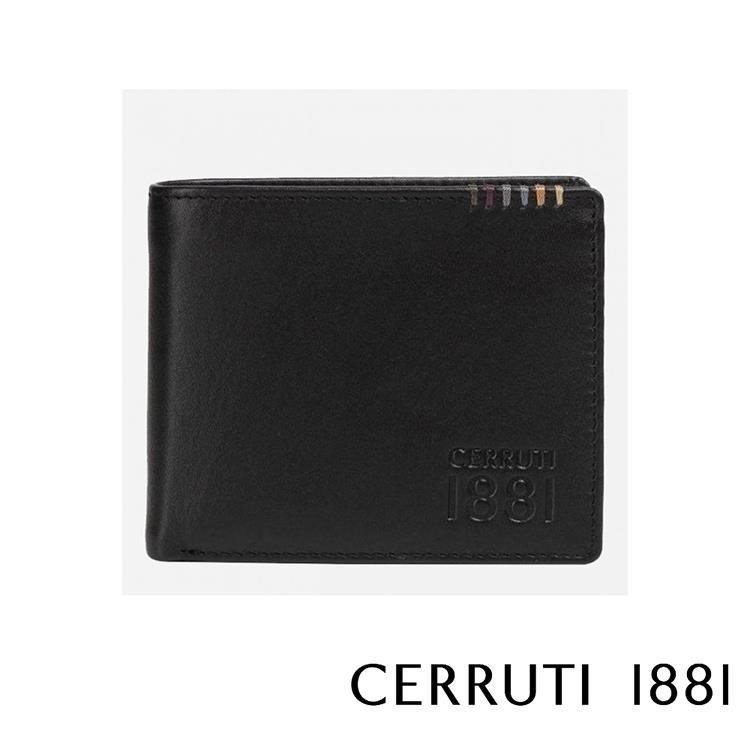 【Cerruti 1881】限量2折 頂級義大利小牛皮6卡短夾 全新專櫃展示品(5655M)