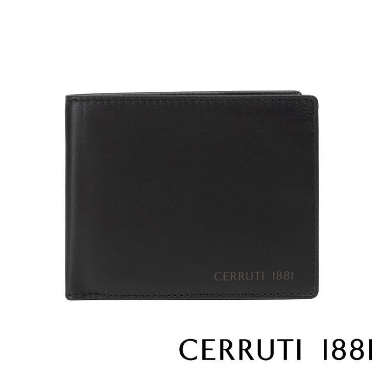 【Cerruti 1881】限量2折 頂級義大利小牛皮4卡零錢袋短夾 全新專櫃展示品(5707M)