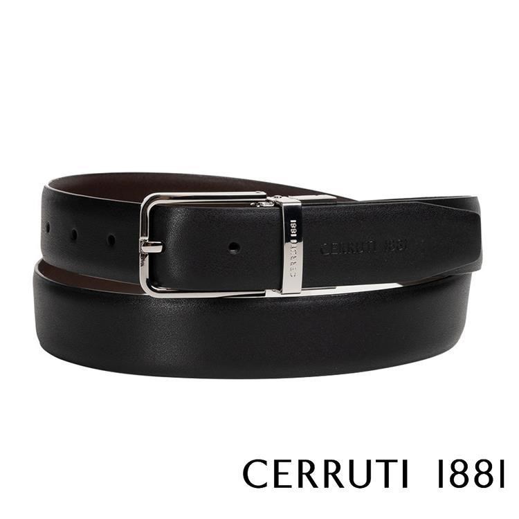 【Cerruti 1881】限量3折 頂級義大利小牛皮皮帶 全新專櫃展示品(CECT06155M)