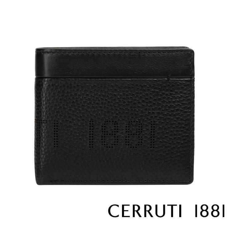 【Cerruti 1881】限量2折 頂級義大利小牛皮6卡短夾 全新專展品(5544M)