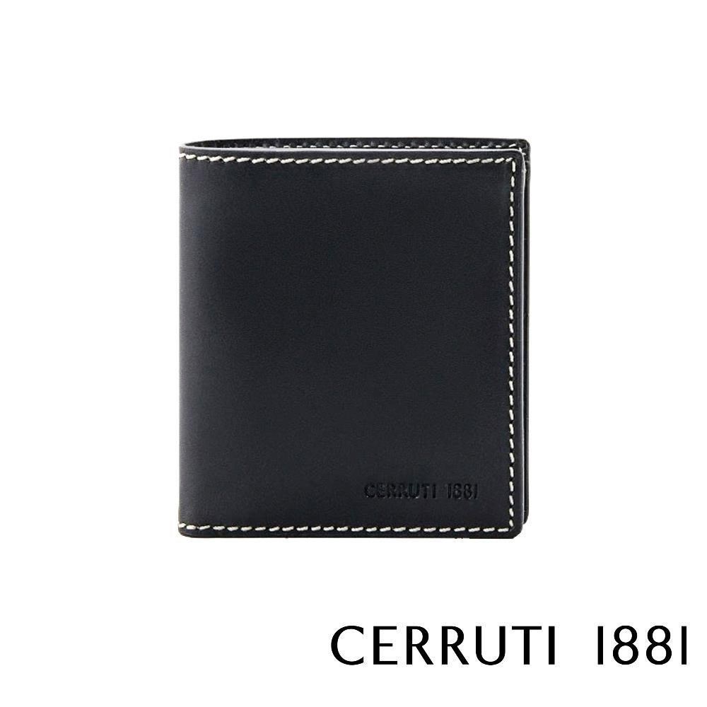 【Cerruti 1881】限量2折 頂級義大利小牛皮6卡短夾 全新專櫃展示品(3132M)