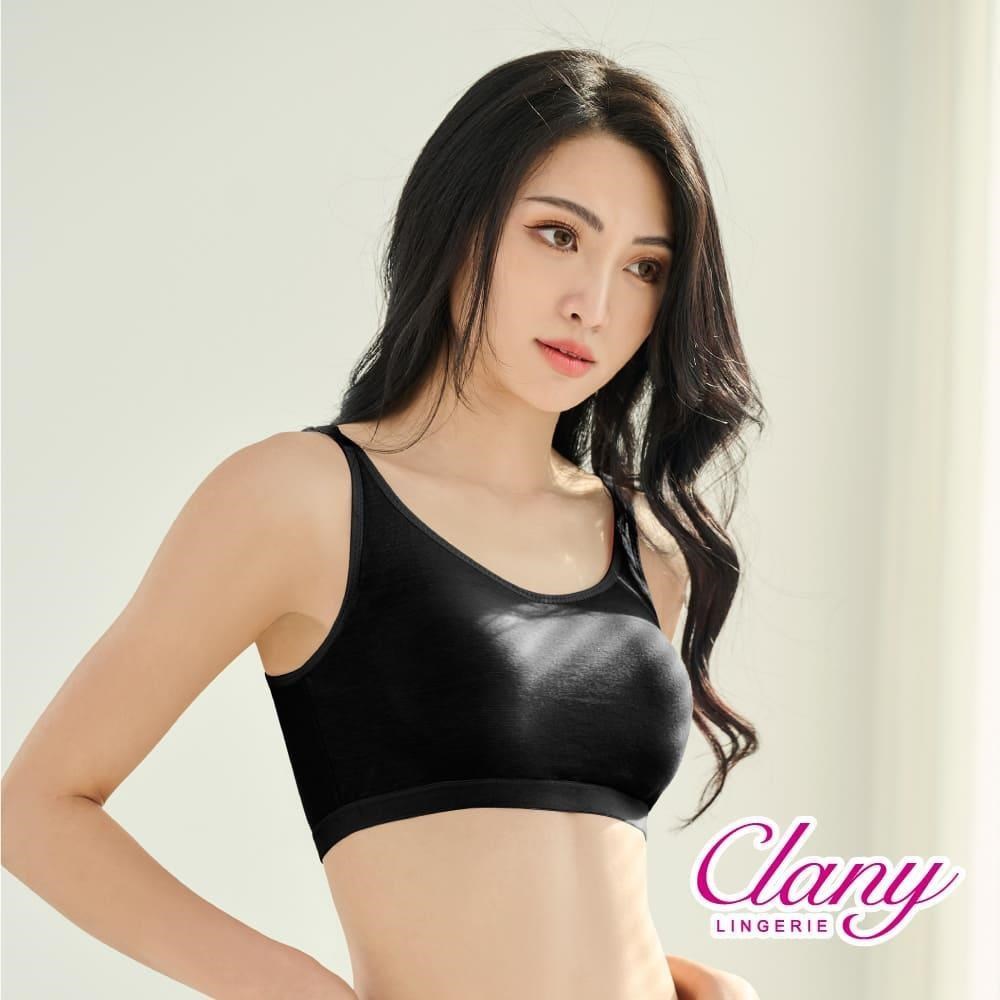 【Clany可蘭霓】MIT竹纖消臭天絲棉無鋼圈M-3XL內衣 加大尺碼背心bratop 黑8062-63